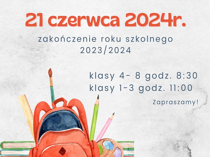 Ikona do artykułu: Zakończenie roku szkolnego 2023/2024