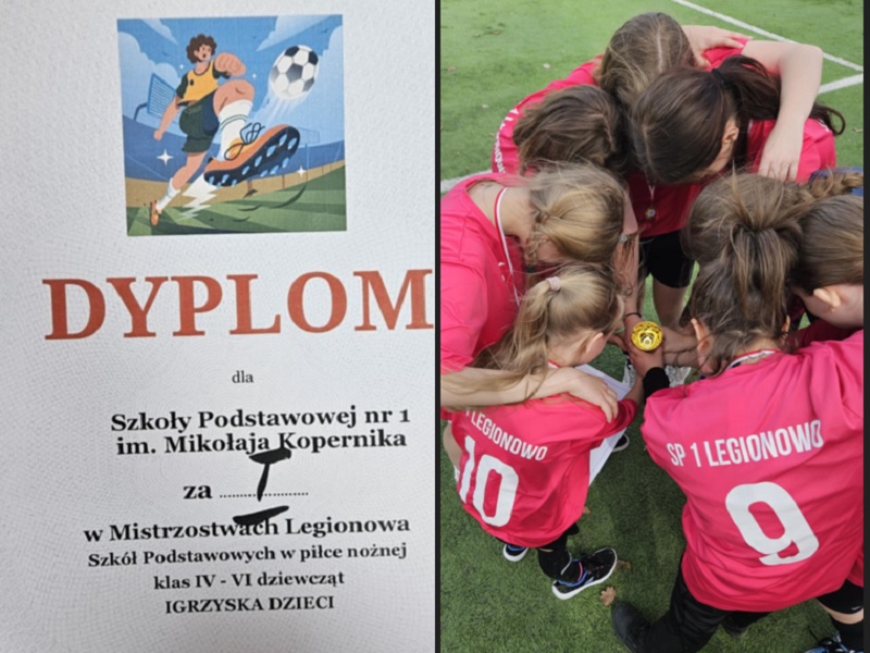 Ikona do artykułu: I miejsce Mistrzostwo Legionowa w piłce nożnej dziewcząt klas 4-6